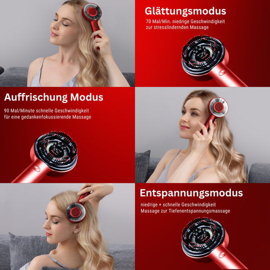 Mangolo HydroKamm™ | Elektrische Rotlicht-Massagebürste